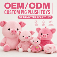 Peluche de cochon OEM ODM, mascotte, cadeau promotionnel, jouet en peluche, jouet en tissu doux, peluche personnalisée, merchandising de marque, vente en gros d'animaux en peluche