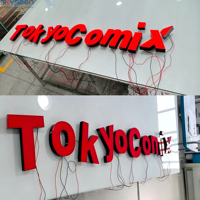 Papan Nama Akrilik LED Custom Pabrik, Logo Dinding 3D Tanpa Bingkai untuk Signage Luar/Dalam Ruangan