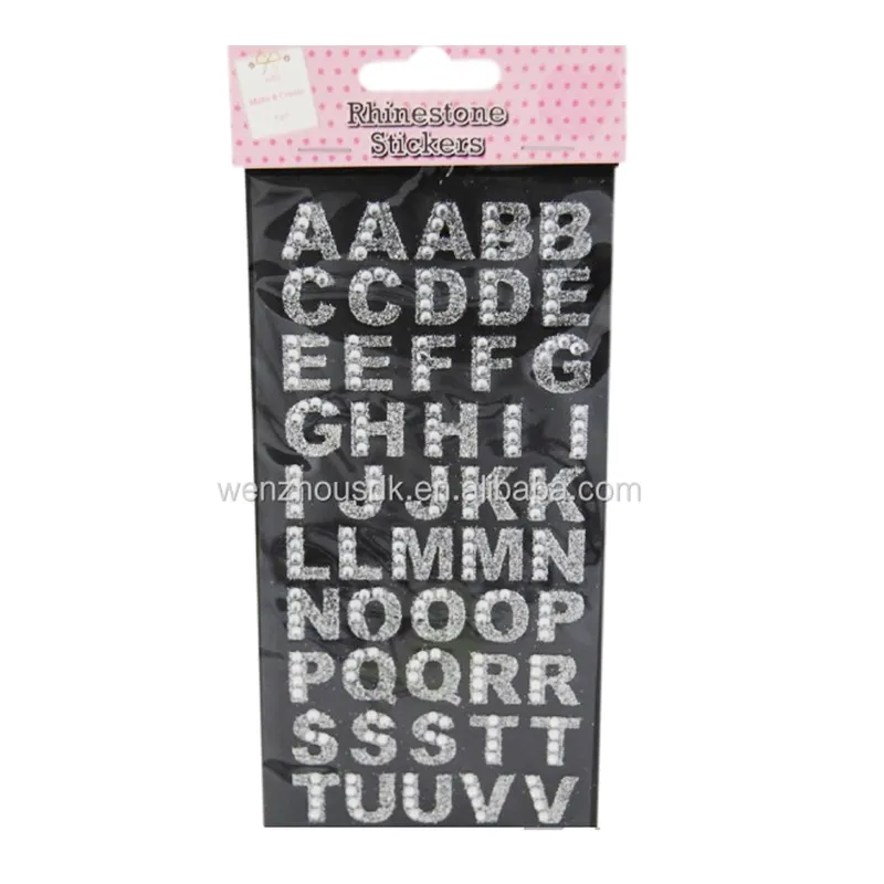 Alphabet Rhinestone English Letters Crystal Sticker/adhesive Letter Stickers Custom Decorative Sticker Promotional Gifts 4 Color