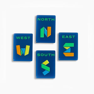 Jeu de Mahjong Américain Personnalisé Minimaliste Bleu Amiral Carré en Acrylique pour 4 Joueurs avec Tuiles de Luxe à Motif Créatif - Product Image 2