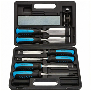Ensemble de 8 ciseaux à <span class=keywords><strong>bois</strong></span> professionnels - Ciseaux multi-tailles avec 1 <span class=keywords><strong>guide</strong></span> d'affûtage et pierre à aiguiser, outil de haute précision - Product Image 1