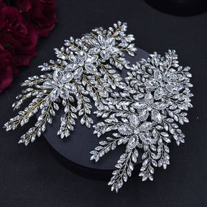 Romantico argento cristallo lucido <span class=keywords><strong>treccia</strong></span> copricapo gioielli <span class=keywords><strong>per</strong></span> capelli Clip <span class=keywords><strong>laterale</strong></span> fascia da sposa - Product Image 2