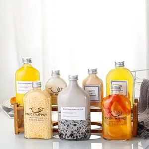 Glass fruit wine juice tea fermentation bottle beverage bottles can be printed logo