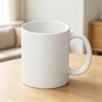 Tasses à café en céramique personnalisées avec impression par transfert thermique, 320 ml, 11 oz, vaisselle en porcelaine vierge, gobelets à eau pour l'exportation