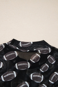 Sevgili-sevgilisi kadınlar siyah oyun günü Rugby Mesh Sheer uzun kollu üst - Product Image 6