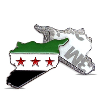 Prêt Stock SYRIE Armoiries Carte Pins Moyen-Orient Emblèmes Badge En Métal Autocollants Personnalisé Style Arabe Fête Nationale Célébration Cadeau