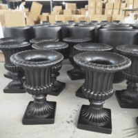 Vase géant sur pied en forme de trompette blanche, Pot de fleur pour la maison et le jardin