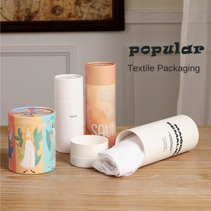 Customized Printing Recyclable Eco-friendly Biodegradable Paper Tube <strong>Packaging</strong> For <strong>Socks</strong> Towels Shirts T-shirts - Product Image 2