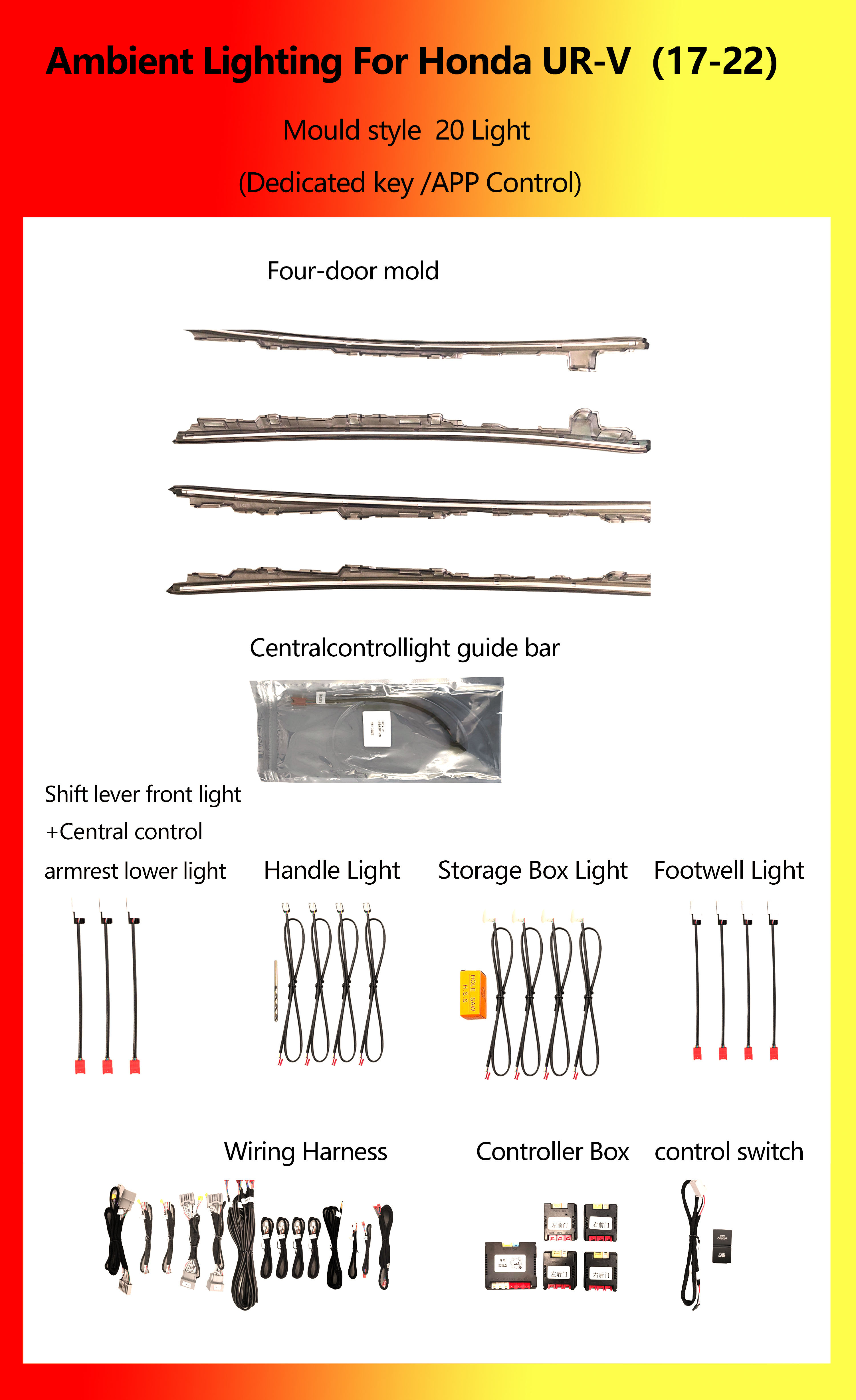 Honda UR-V Style de moule RVB 20 Lumière