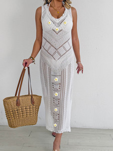 2025 Sexy mujer volante Bikini Cove Up sólido señora Correa largo playa vestido femenino sin mangas brasileño traje de baño encubrimientos - Product Image 5