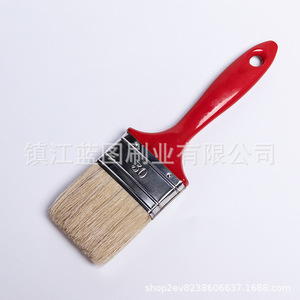 Pinceau plat à poils de porc, manche en plastique rouge, 12-18 mm, pour peinture et nettoyage - Product Image 5