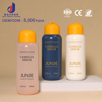 Flacon cylindrique en plastique rose et blanc de 350 ml, toucher doux, pour lotion corporelle, après-shampoing, gel douche, shampoing, avec bouchon à clapet souple
