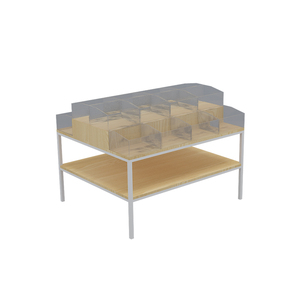 Estante de exhibición de aperitivos personalizado, soporte de exhibición de tuercas con marco de madera para supermercado - Product Image 1