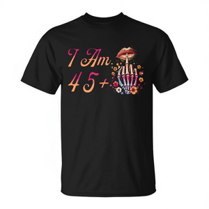 <b>I</b> <b>Am</b> 45 Plus <b>1</b> Middle Finger Skull 46th Birthday Women Premium <b>T</b>-<b>Shirt</b> - Product Image 2