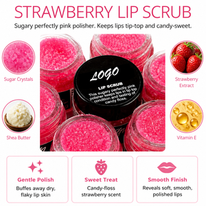 Gommage Lèvres au Sucre Herbal Rose <span class=keywords><strong>Fraise</strong></span> Végétalien Bio Marque Privée pour Grossiste, Soin Exfoliant Imperméable - Product Image 2