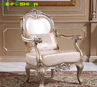 Fauteuil de lecture classique baroque français OE-FASHION, fauteuil de loisirs en cuir, style européen de luxe, canapé en bois massif