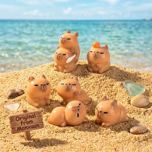 Statuetta di Capibara in Resina Simil-Porcellana, Stile <span class=keywords><strong>Zen</strong></span> e Costiero, Decorazione da Scrivania per Ufficio, Regalo - Product Image 1