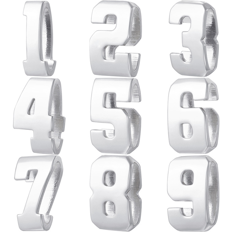 Cuentas grandes de oro blanco con agujero recto digital