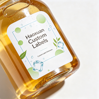 Étiquettes pour bouteilles de thé froid Haoxuan OEM, film brillant PP imperméable, autocollants imprimés adhésifs pour emballages de boissons prêtes à boire