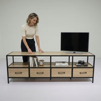 Armoire de rangement en bois moderne avec 4 tiroirs pour salon, couloir, villa et hôtel