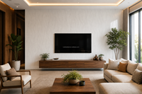 Panneaux muraux en PVC modernes, panneaux muraux décoratifs intérieurs, panneaux muraux imperméables à texture bois pour hôtel, maison