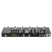 Pédale multi-effets Caline C300, 6 effets analogiques : Reverb, Delay, Chorus, Distortion, Overdrive, Boost, Tuner, en alliage d'aluminium noir