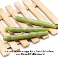 Stylo de massage en agate rouge, outils de massage des yeux en agate verte, points de réflexologie faciale pour la relaxation mentale