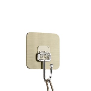 Crochet adhésif puissant rectangulaire mural robuste sans perçage finition polie pour rangement cuisine et salle de bain - Product Image 1