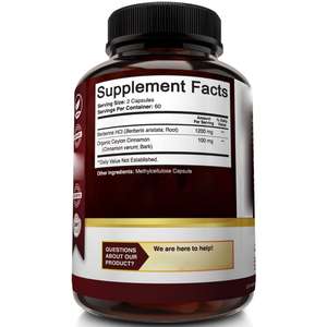 Premium berine HCL 1200mg kapsul Plus murni sejati Ceylon suplemen kayu manis untuk dewasa - Product Image 2