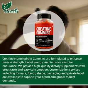 ครีเอทีนกัมมี่ OEM&ODM สำหรับเสริมสร้างกล้ามเนื้อ ผงครีเอทีนโมโนไฮเดรต ครีเอทีนกัมมี่สำหรับออกกำลังกาย โภชนาการสำหรับนักกีฬา เสริมสร้างการเจริญเติบโตของกล้ามเนื้อ - Product Image 5