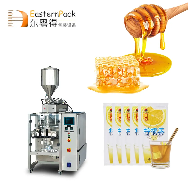 Pesatura completamente automatica riempimento imballaggio verticale burro di arachidi liquido cucchiaio di miele bustina macchina imballatrice del miele