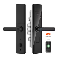 Serrure de porte numérique intelligente WiFi Tuya, code RFID, carte IC, application de smartphone, déverrouillage biométrique par empreinte digitale, serrure intelligente