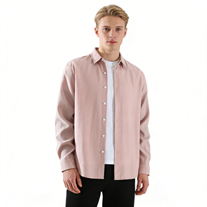 Chemise décontractée ample pour <span class=keywords><strong>homme</strong></span>, disponible en OEM, chemise boutonnée respirante à manches longues, <span class=keywords><strong>surchemise</strong></span> pour superposition quotidienne, vente en gros - Product Image 1