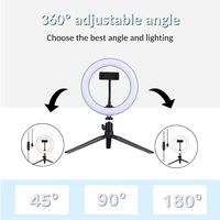 En vogue : Kit d'éclairage LED de photographie mini (6-12 pouces) avec trépied, alimentation USB, support de téléphone en plastique et contrôle par fil pour diffusion en direct