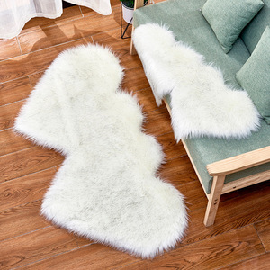 Heart Shaped Plush Rug Pink Faux Fur <b>Floor</b> Mat <b>Sofa</b> Cushion Living Room Bedroom Decor - Product Image 2