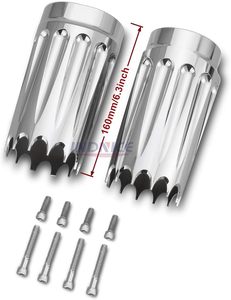 Nouveau couvercle de bottes de fourche avant usiné CHROME CNC pour <span class=keywords><strong>Harley</strong></span> Touring FLHR FLHX FLHT Softail vache cloches FLTR équipement de moto - Product Image 3