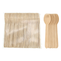 Cuillères et fourchettes en bois écologiques jetables en bois de bouleau pour la maison, le jardin, les fêtes et les repas quotidiens