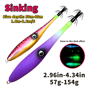 Señuelo Luminoso para Calamar de 57g-154g, Señuelo <span class=keywords><strong>EGI</strong></span> para Pesca en Aguas Profundas de 50-80m, Cebo Luminoso para Pulpo y Sepia, Venta al por Mayor - Product Image 1