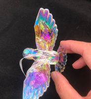 Ornements suspendus en acrylique en forme d'oiseaux colibris, figurines animales brillantes et irisées, à suspendre pour la décoration des arbres de jardin, cadeaux de fête