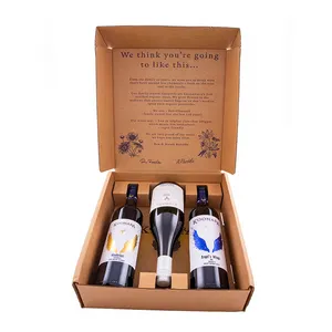 Custom printed double wine shipping box folding carton luxury wine boxes delivery packaging gift with custom logo