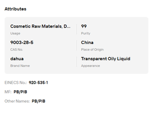 Oferta Especial: Poliisobuteno Hidrogenado (HPIB) de 99% de Pureza, Poliisobutileno (PIB) para Base de Brillo Labial, Materia Prima Cosmética - Product Image 6