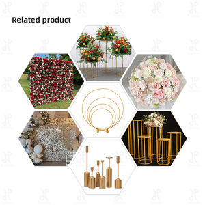 Свадебный Золотистый металлический фон с изображением свода стоек Круглый круглый фон для свадьбы День рождения украшение для вечеринки - Product Image 5