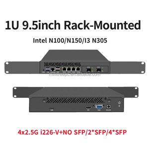 MiniTree Pare-feu, passerelle matérielle, serveur de sécurité, Mini <span class=keywords><strong>1U</strong></span>, 9,5 pouces, montage en rack, N150 N305, RJ45 COM, DDR5, NVME SSD, 2/4 10G SFP - Product Image 1