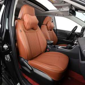 Fundas de Asiento de Coche Universales Completas en Color Marrón, Diseño Deportivo, Material de Cuero, para Land Cruiser, Precio de Fábrica - Product Image 5