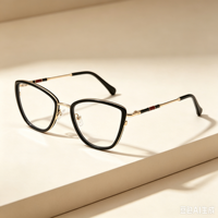 Lunettes de vue BONA unisexes bleues de haute qualité, monture optique tendance en acétate et métal, verres pour myopie, en acétate pour adultes