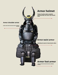 Vente directe d'usine, armure de samouraï, portée par des personnes réelles, style grand taureau noir, décoration pour restaurant de <span class=keywords><strong>sushi</strong></span> - Product Image 2
