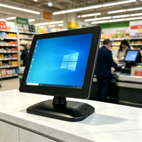Système de point de vente au détail Windows 10,1 pouces avec écran tactile, moniteur LED LCD, affichage numérique, résolution 1920x1080, écran client sur pied