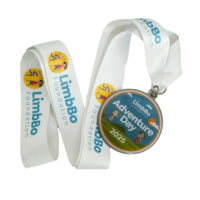 Médaille personnalisée en époxy pour pickleball, en métal acier inoxydable, magnifique médaille de course imprimée en époxy pour le sport
