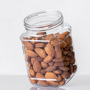 ขวดพลาสติก PET ทรงกลม/เหลี่ยม <span class=keywords><strong>ปาก</strong></span>กว้าง ขนาด 600 มล. 1000 มล. สำหรับบรรจุเครื่องเทศ น้ำผึ้ง ถั่ว พร้อมฝาเกลียวแบบมีปุ่ม - Product Image 1