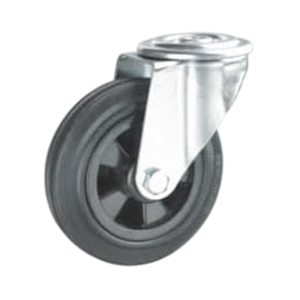 High Quality <b>Heavy</b> <b>Duty</b> Rubber Industrial <b>Caster</b> <b>Wheels</b> with PP Core Swivel Brake Option Plain Bearing and Thread Guards - Product Image 1